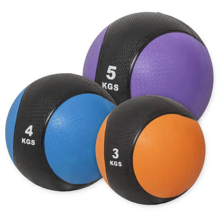 Gimnastikos kamuolių rinkinys 3–5 kg, iš viso 12 kg