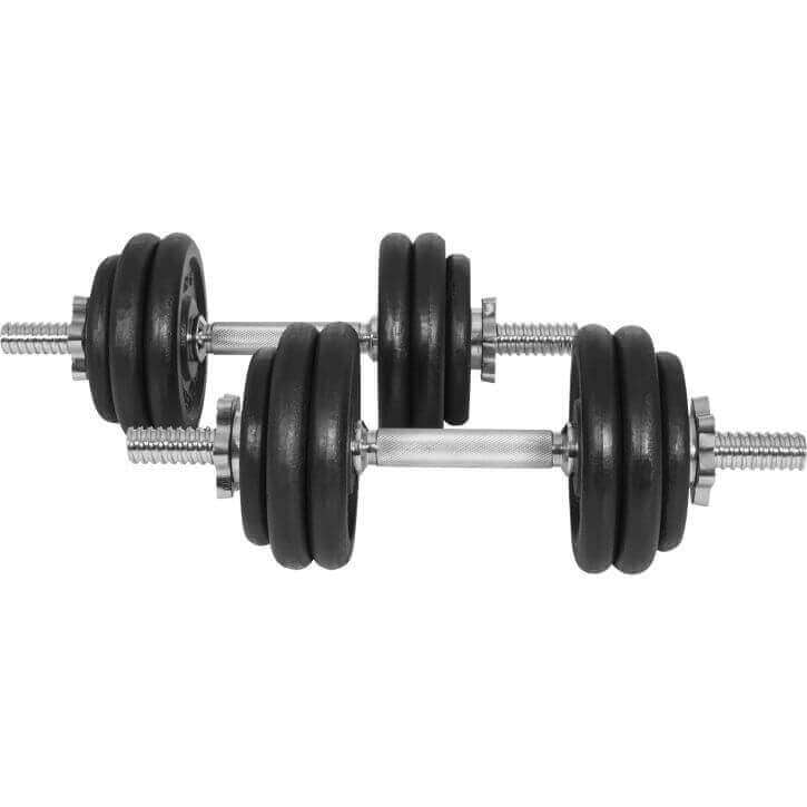 Ketaus hantelių rinkinys 30 kg su srieginiais užraktais, 25mm