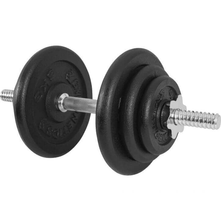Ketaus reguliuojamas hantelis 20kg su srieginiais užraktais 45cm, Ø 25mm
