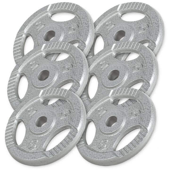 Geležiniai Tri Grip svorių diskai 6 x 5 kg, 30 mm