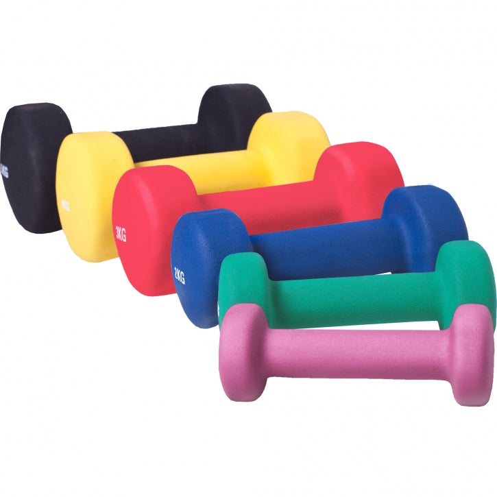 Vinilinių hantelių rinkinys 31 kg, 6 poros
