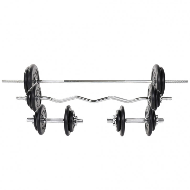 Guminis štangos rinkinys 108 kg su tiesiu ir EZ grifu