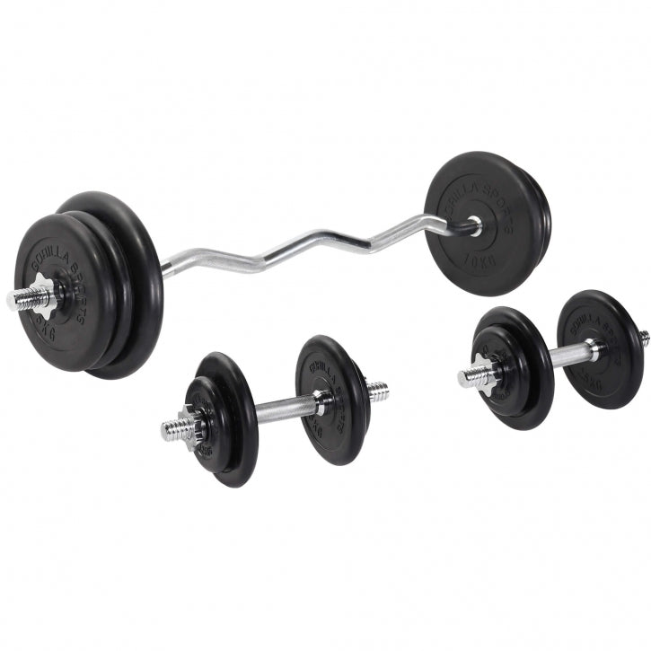 Guminis štangos rinkinys 70 kg su EZ grifu