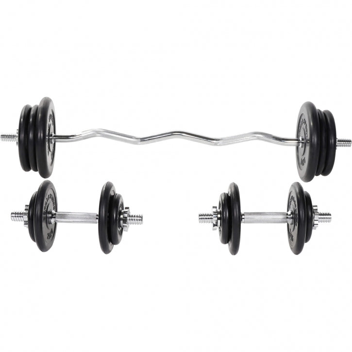 Guminis štangos rinkinys 70 kg su EZ grifu
