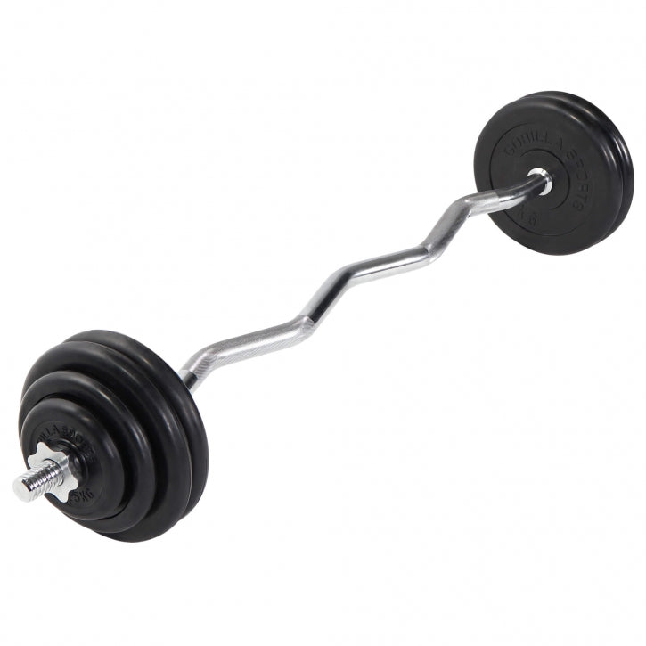 EZ štangos rinkinys 35 kg su guma dengtais diskais