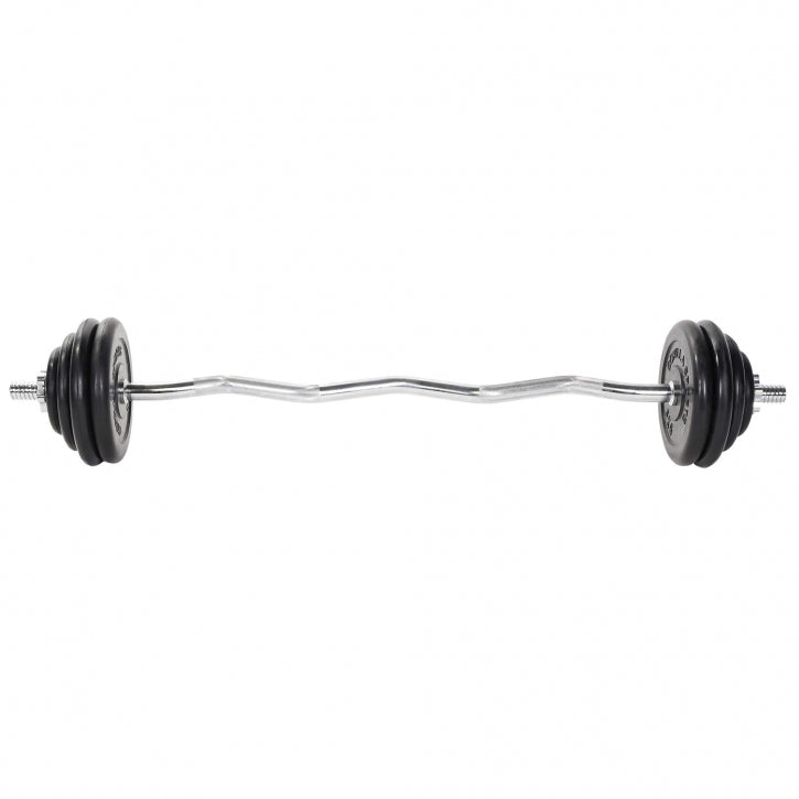 EZ štangos rinkinys 35 kg su guma dengtais diskais