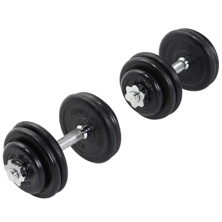 Guma dengtas hantelių rinkinys 30 kg