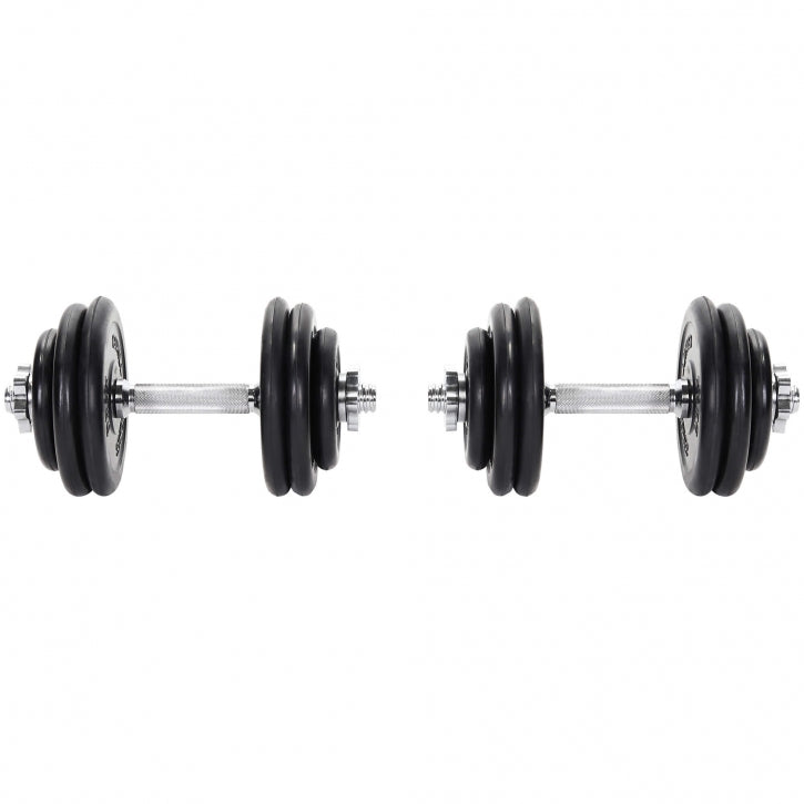 Guma dengtas hantelių rinkinys 30 kg
