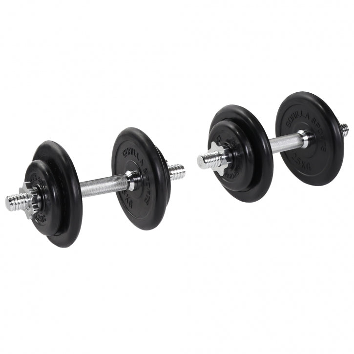 Guma dengtas hantelių rinkinys 20 kg