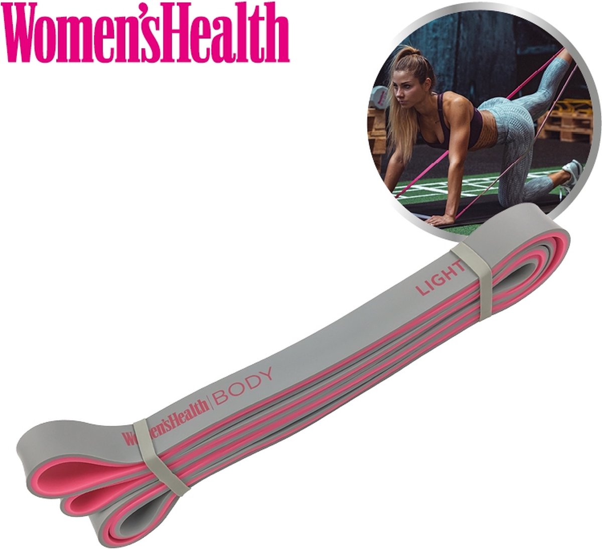 Women's Health BODY vastuskuminauha, pinkki/harmaa