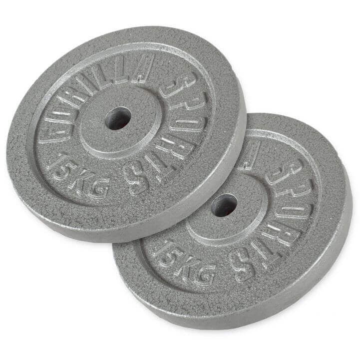 Ketaus svorių diskai 2 x 15 kg 30 mm