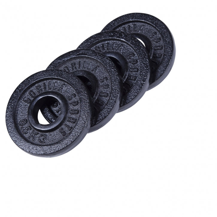 Ketaus svorių diskai 4 x 0,5 kg 30 mm, juodi