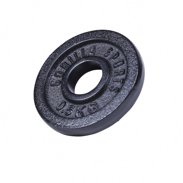 Ketaus svorių diskai 4 x 0,5 kg 30 mm, juodi