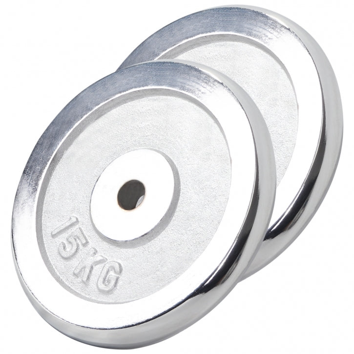 Chromuoti svorių diskai 2 x 15 kg 30 mm