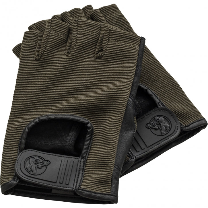 Treniruočių pirštinės S–XL, audinys/oda, chaki