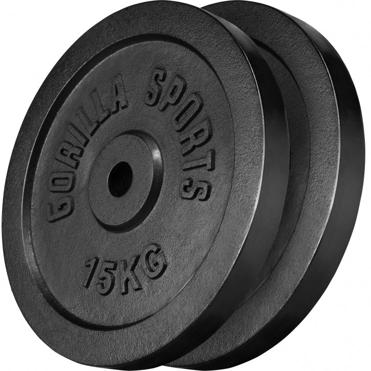 Ketaus svorių diskai 2 x 15 kg 30 mm
