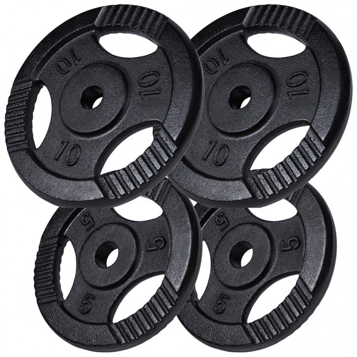 Ketaus Tri Grip svorių diskai 30 kg 30 mm