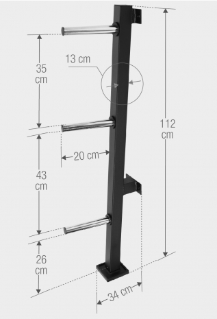 Sieninis svorių diskų stovas 30 mm, 300 kg
