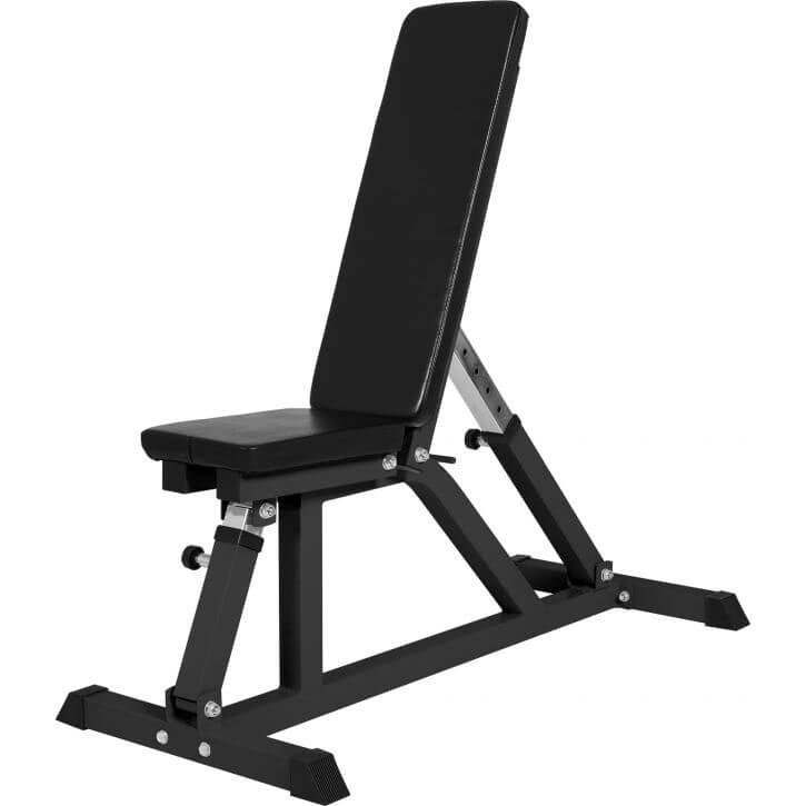 Nuožulnus suolas ir pritūpimų stovai su 150 kg štangos rinkiniu
