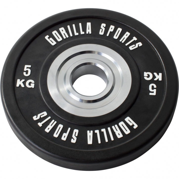 Bumper Plate štangos rinkinys 140 kg su juodu grifu