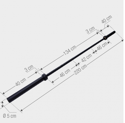 Bumper Plate štangos rinkinys 140 kg su juodu grifu