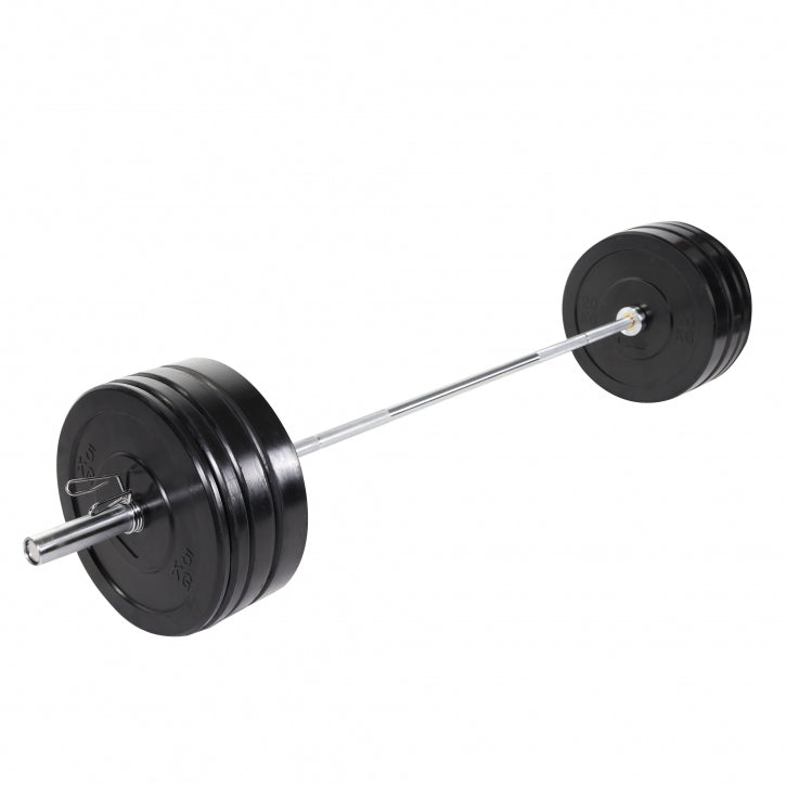 Bumper Plate štangos rinkinys 140 kg su chromuotu grifu