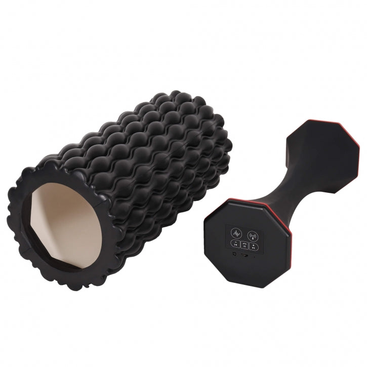 3-In-1 vibruojantis foam roller 30 x 10 cm, juodas