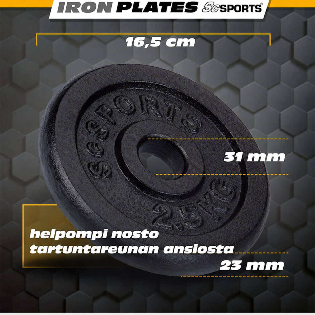 Reguliuojamas ketaus hantelių rinkinys 70 kg, 30/31 mm