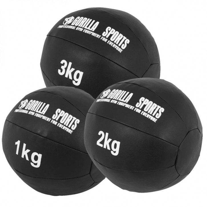 Wall Ball medicininių kamuolių rinkinys 1 kg, 2 kg ir 3 kg