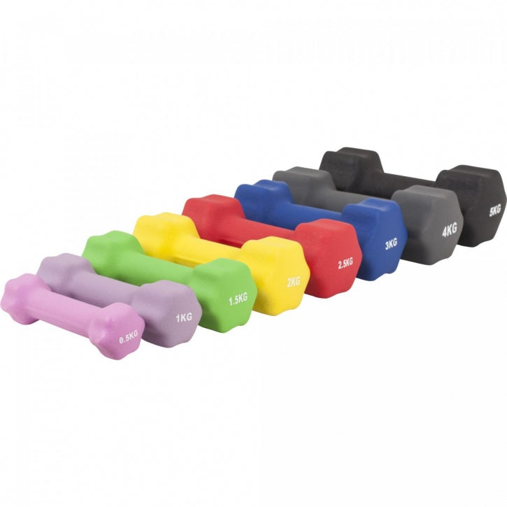 Aerobika Hexagon hantelių rinkinys 1–10 kg su neopreno danga