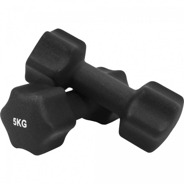 Aerobika Hexagon hantelių rinkinys 1–10 kg su neopreno danga