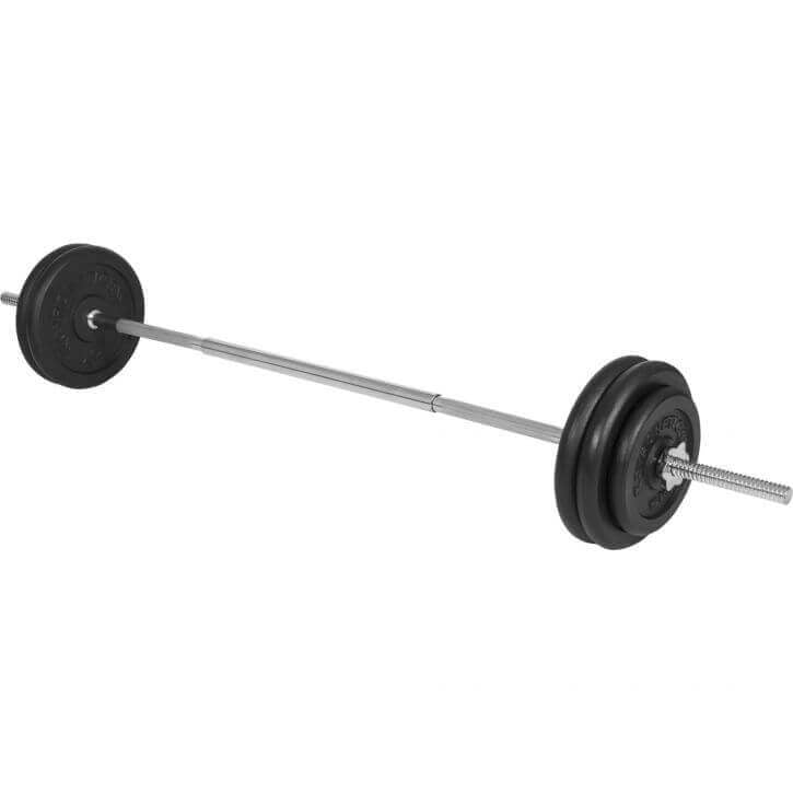 E serijos štangos rinkinys 56,5 kg su ketaus svoriais