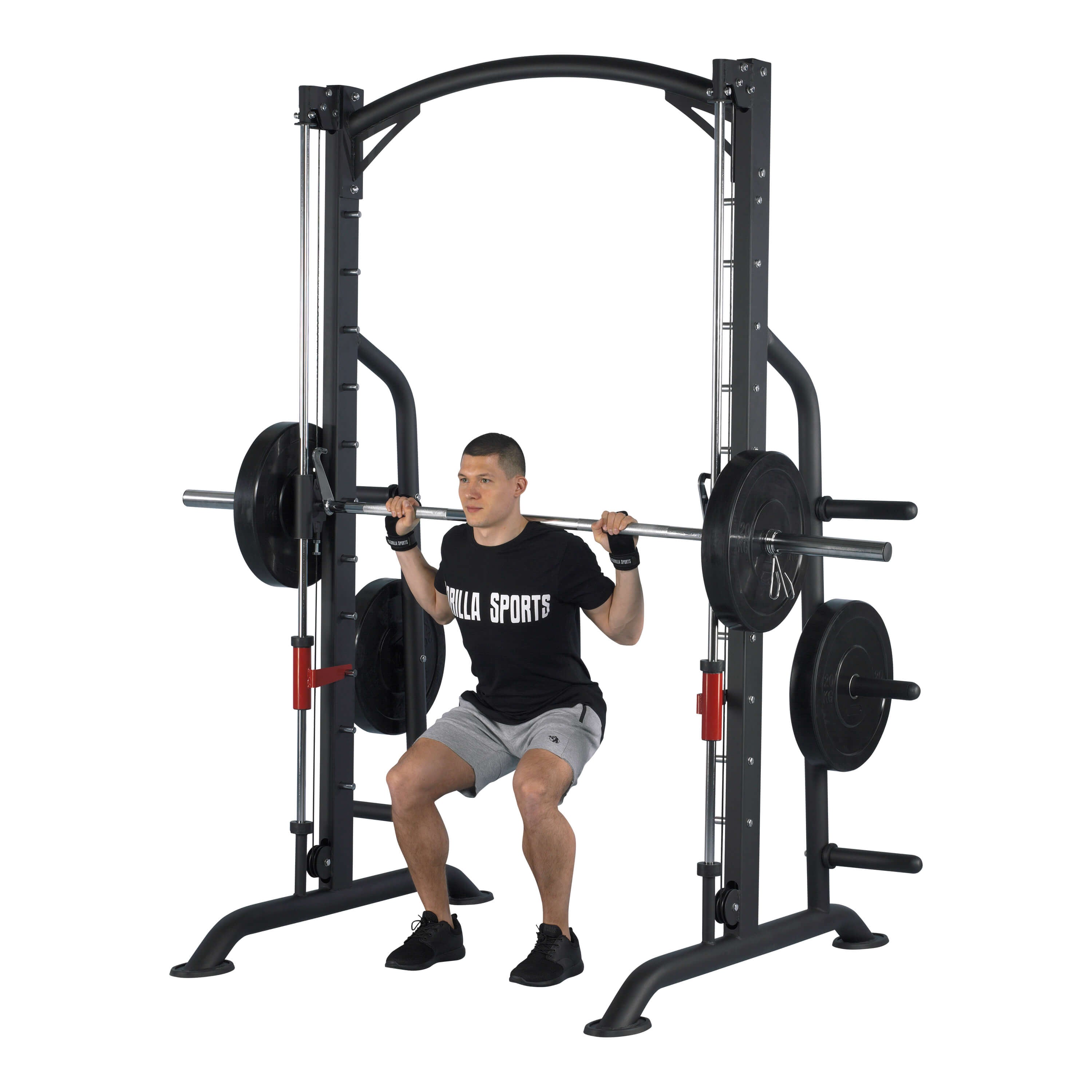 Multipress Power Rack Smith treniruoklis su svorio diskų stovu