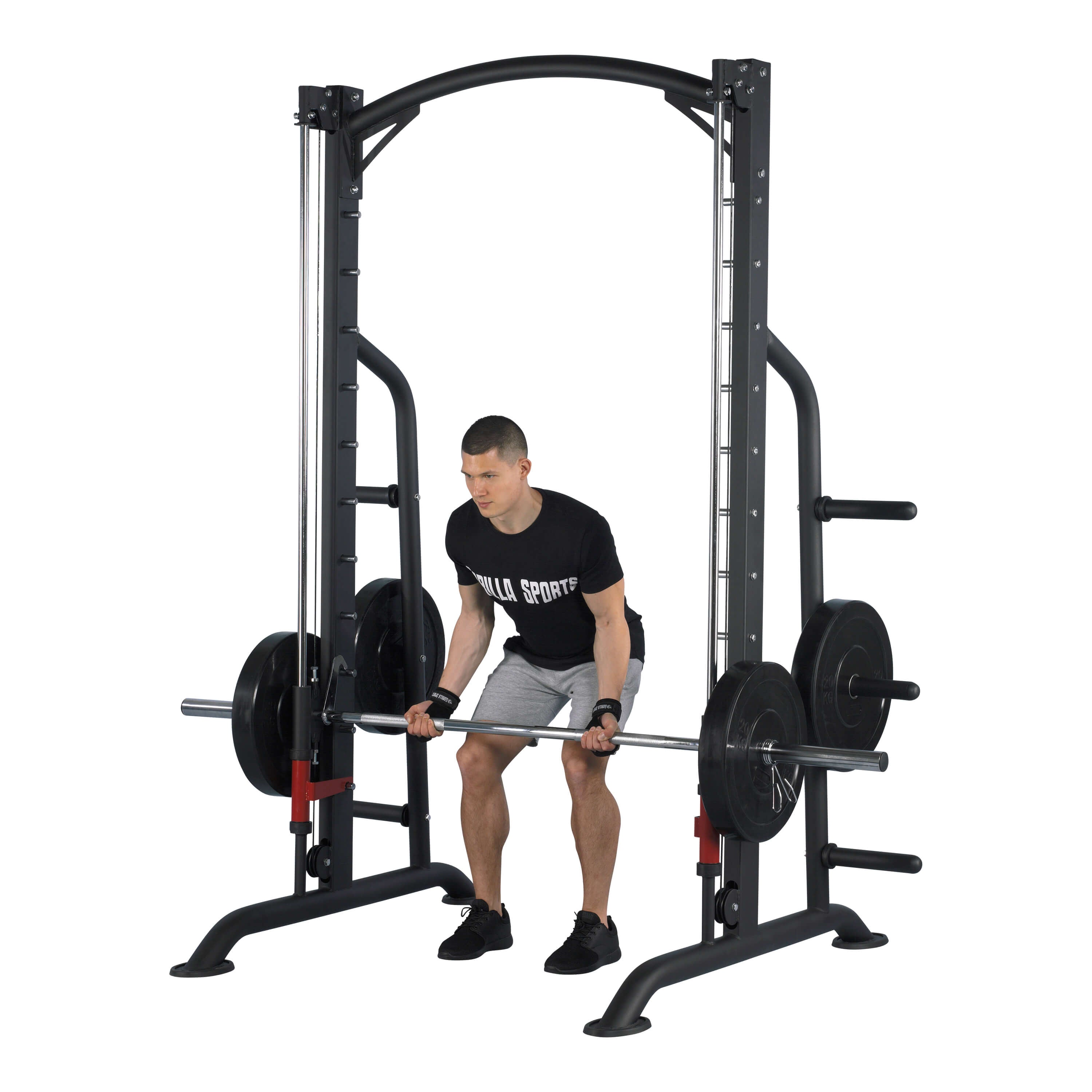Multipress Power Rack Smith treniruoklis su svorio diskų stovu
