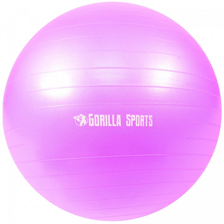 Matinis gimnastikos kamuolys 55 cm su pompa, įvairių spalvų