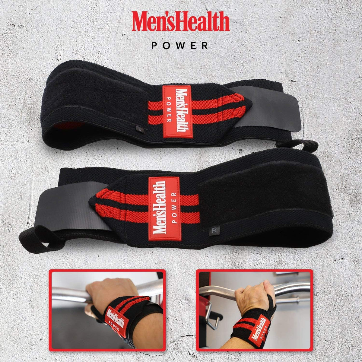 Men's Health POWER rannesiteet, musta/punainen