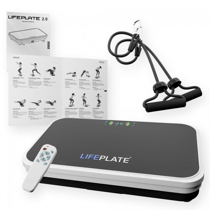 LifePlate 2.0 vibracinė platforma su pasipriešinimo diržais