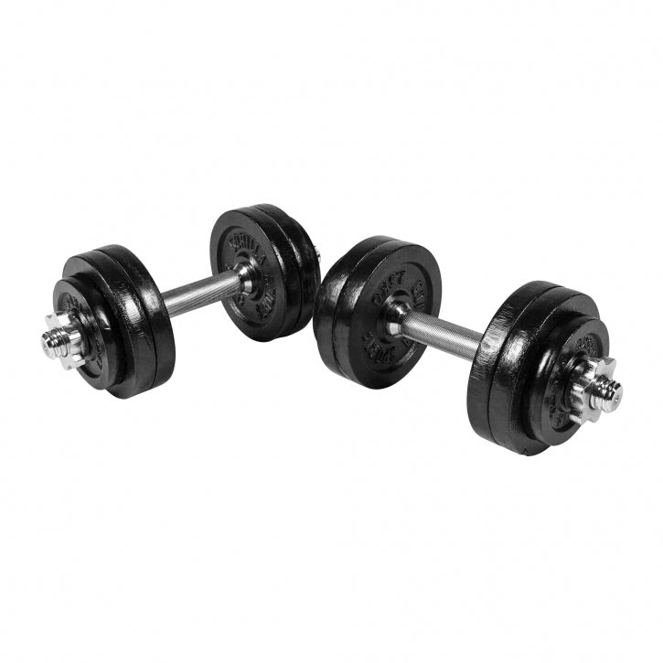 Reguliuojami ketaus hanteliai 30 kg, 2 vnt.