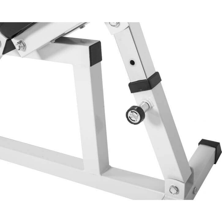 Reguliuojamas nuožulnus suoliukas max 200 kg, baltas