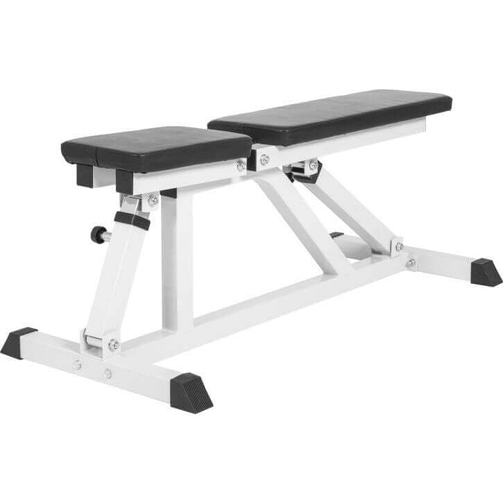 Reguliuojamas nuožulnus suoliukas max 200 kg, baltas