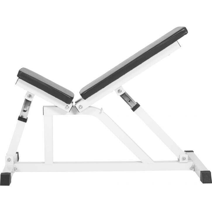 Reguliuojamas nuožulnus suoliukas max 200 kg, baltas