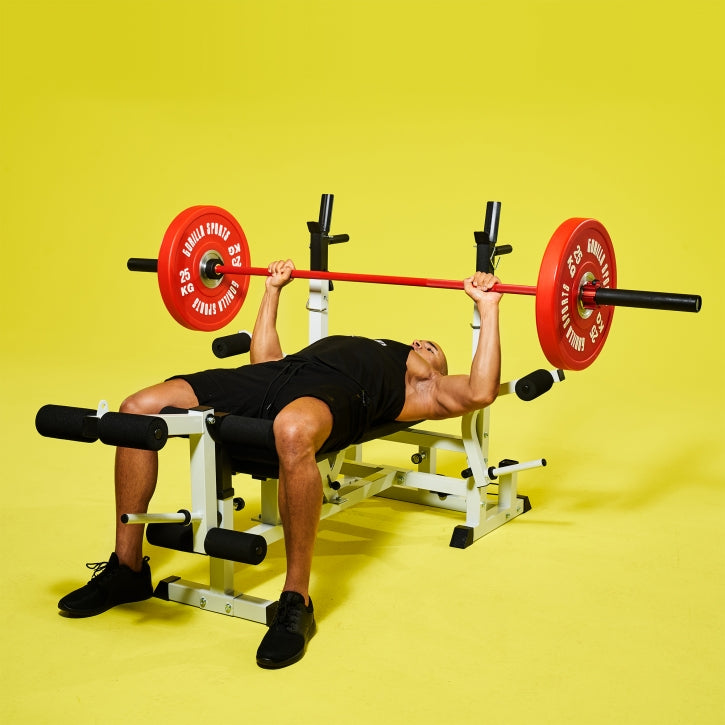 Olimpinė štanga 220 cm 20 kg raudona/juoda