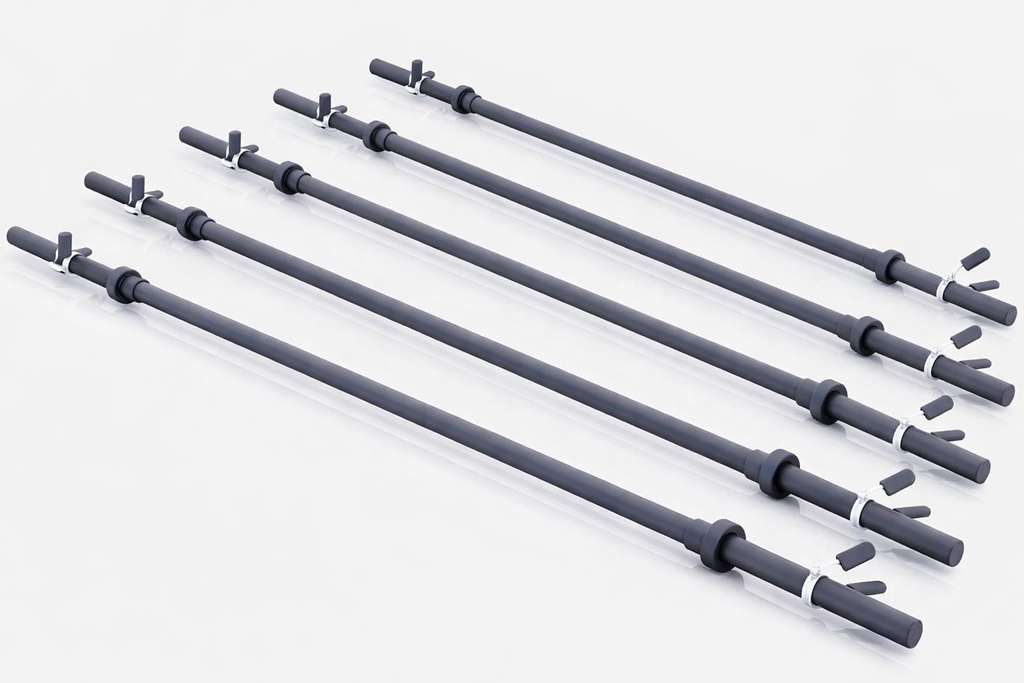 Aerobika / pump grifas 130 cm – su spyruokliniais užraktais, juodas