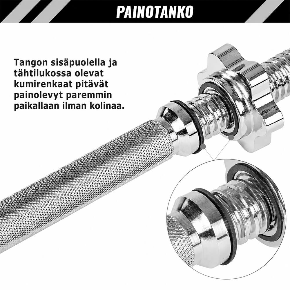 Štangos rinkinys 30–60 kg su plastiku dengtais svorių diskais
