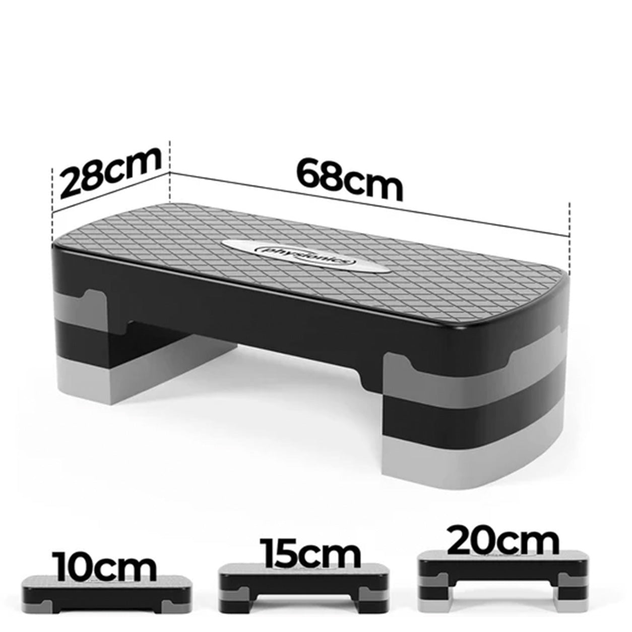 Reguliuojamo aukščio aerobika STEP platforma, 3 lygiai
