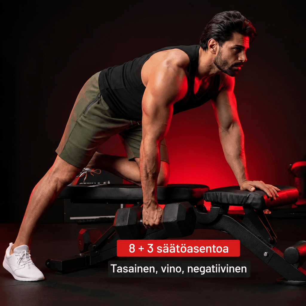 Reguliuojamas nuožulnus suoliukas su kojų atrama, max 400 kg