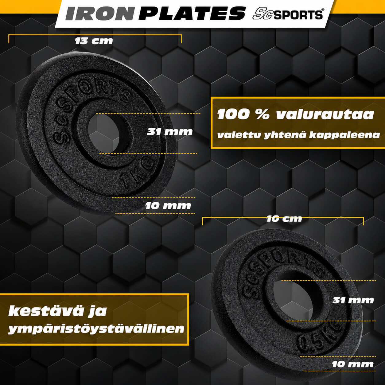 Ketaus hantelių rinkinys su lagaminu 15–20 kg