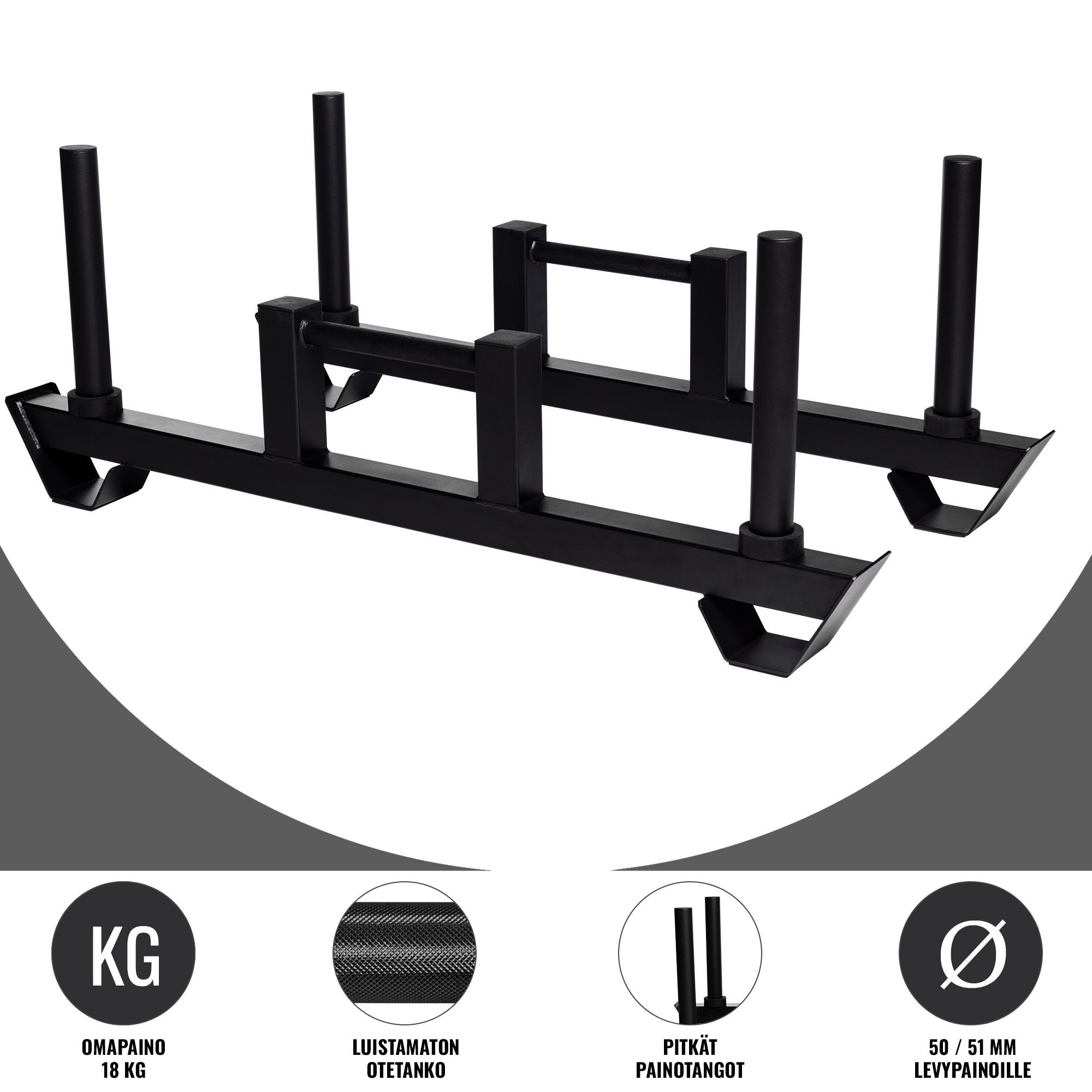 Ūkininko ėjimo rankenos 131,5 cm, 50 mm, juodos