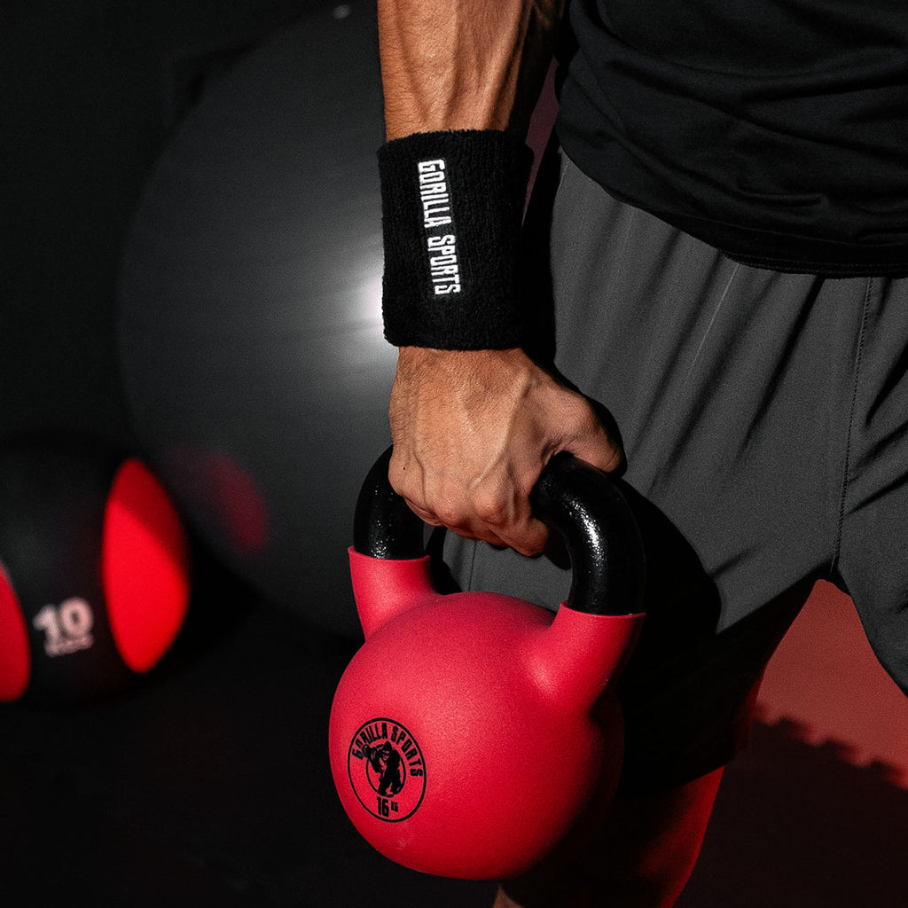 Prakaito juostos riešų atramai kettlebell treniruotėms
