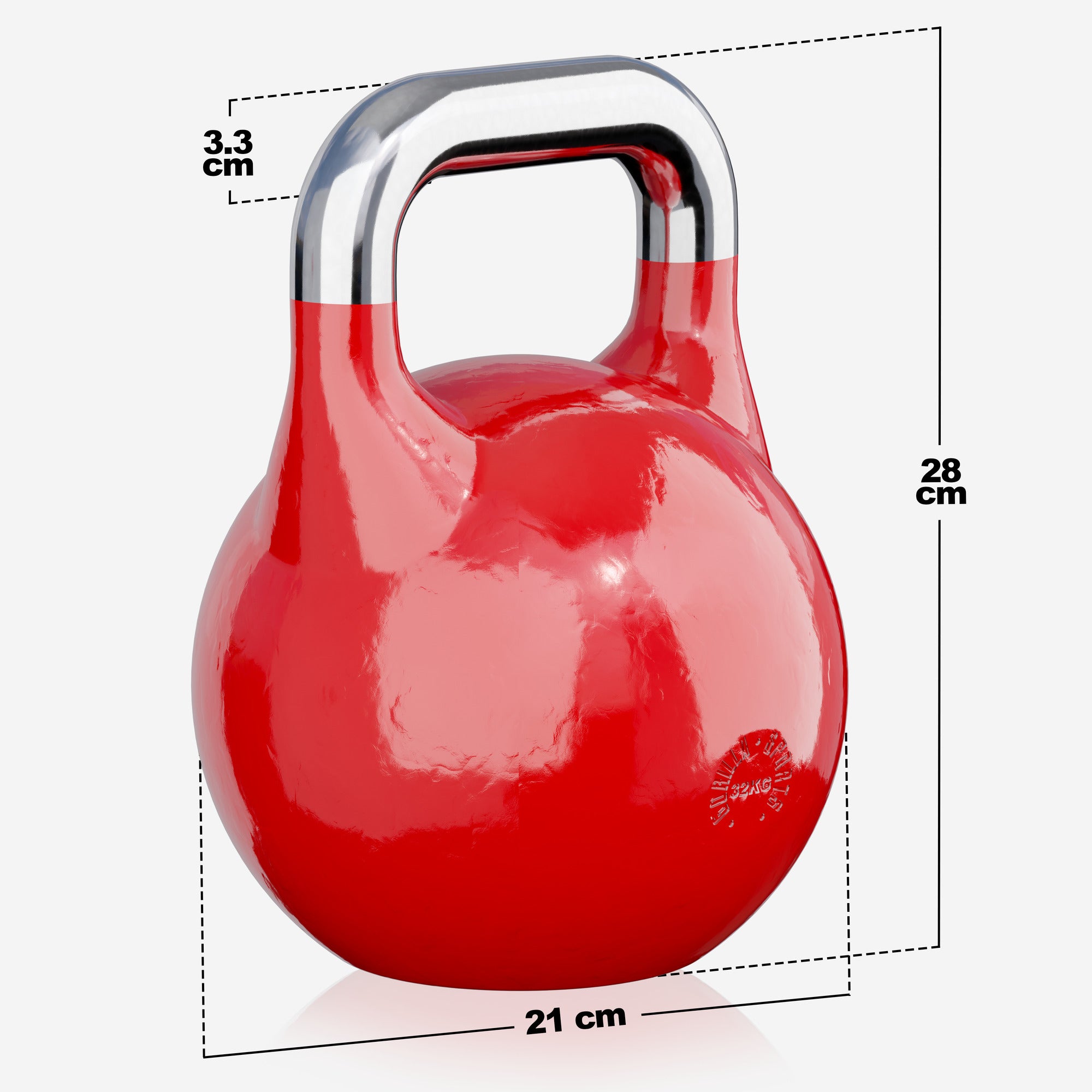 Varžybinė gira 32 kg, raudona, lieto plieno